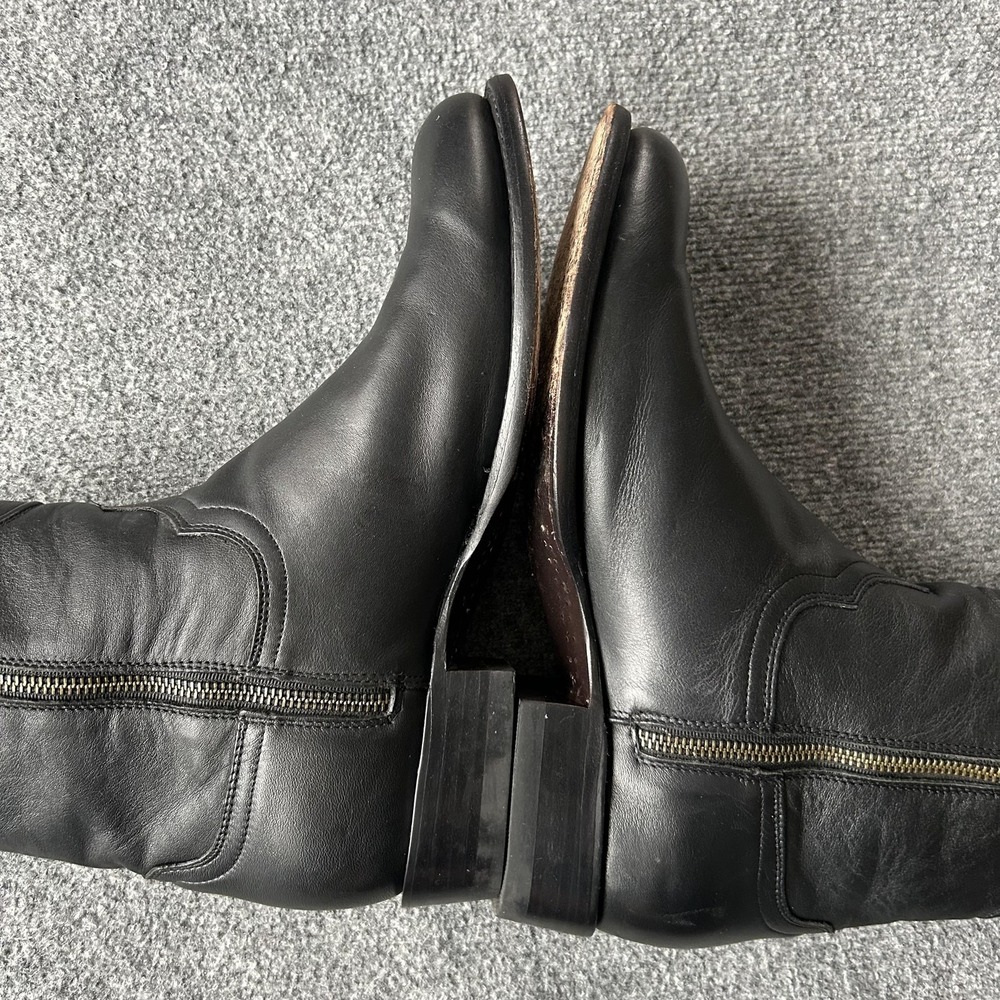 Tecovas Boots Mens Size 10.5EE Black Leather Western Ankle Zip Almond Toe 78707 - Picture 9 of 16